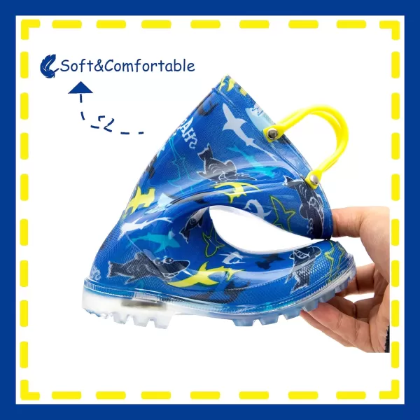 imageOutee Toddler Kids Adorable Lightwight Waterproof Rain Boots Light Up by StepsShark