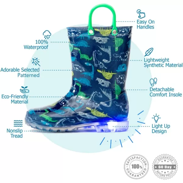 imageOutee boys Rain Boots Kids Baby Light Up