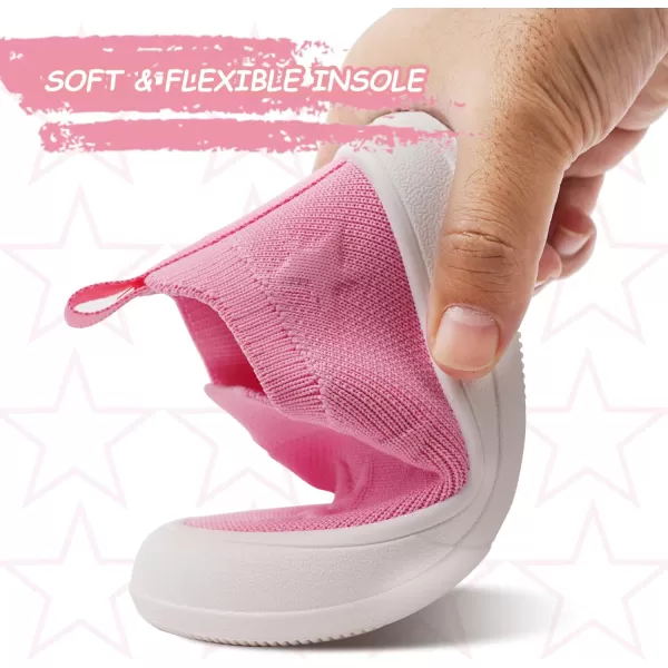 imageToandon Baby Toddler Lightweight Flexible Straps Sneakers for 17 Yrs3d Pink Star