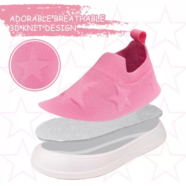 imageToandon Baby Toddler Lightweight Flexible Straps Sneakers for 17 Yrs3d Pink Star