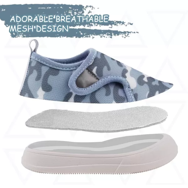 imageToandon Baby Toddler Lightweight Flexible Straps Sneakers for 17 YrsBlue Camo