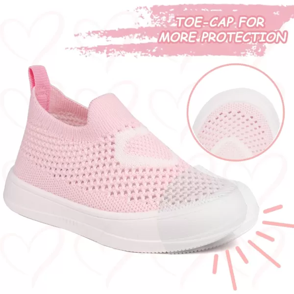 imageToandon Baby Toddler Lightweight Flexible Straps Sneakers for 17 YrsHeart Pink