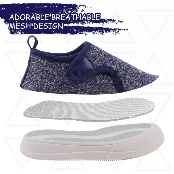 imageToandon Baby Toddler Lightweight Flexible Straps Sneakers for 17 YrsKnit Blue Grey