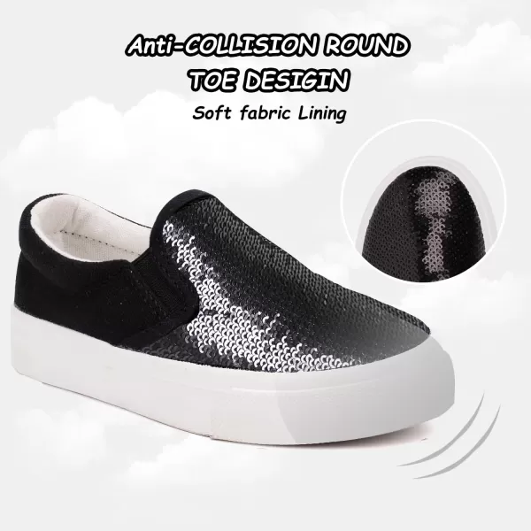 imageToandon Baby Toddler Lightweight Flexible Straps Sneakers for 17 YrsSequins Blk