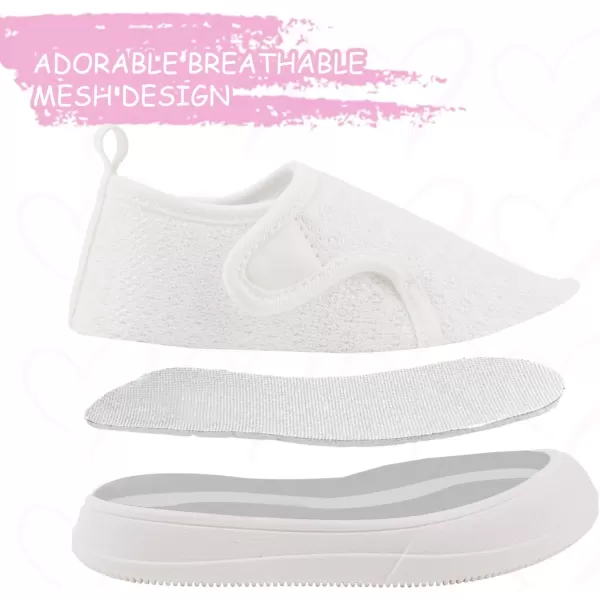 imageToandon Baby Toddler Lightweight Flexible Straps Sneakers for 17 YrsWhite Mesh