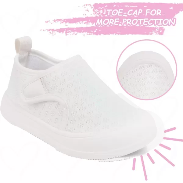 imageToandon Baby Toddler Lightweight Flexible Straps Sneakers for 17 YrsWhite Mesh