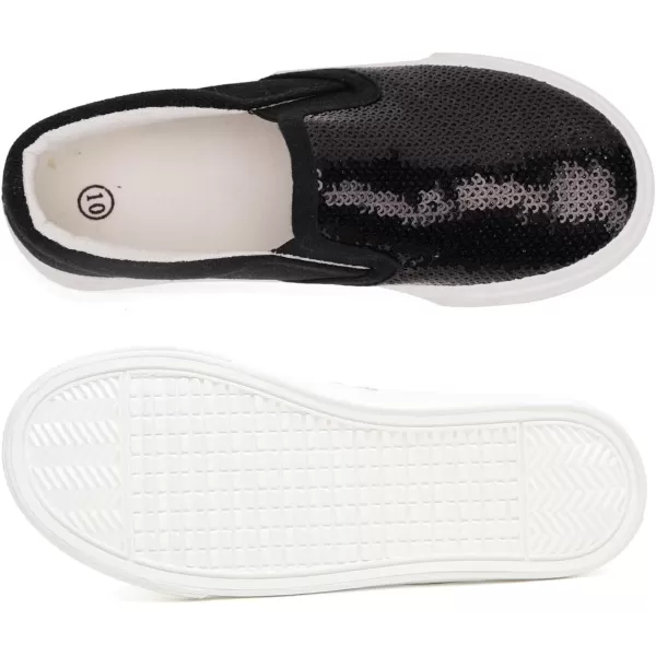 imageToandon Toddler Kids Girls Sparkle Slip On Walking Shoes Age 210Black Seqs