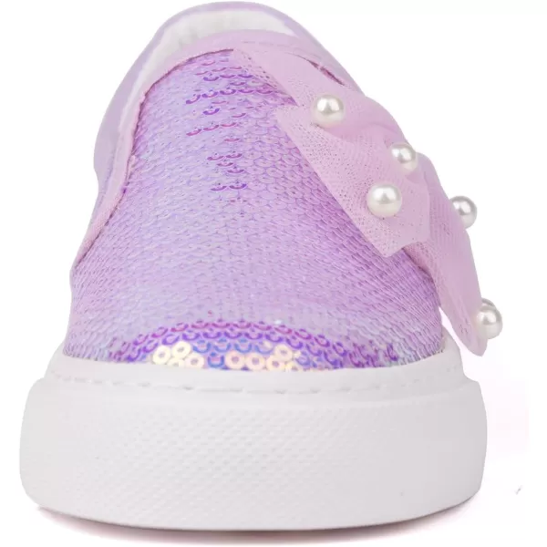imageToandon Toddler Kids Girls Sparkle Slip On Walking Shoes Age 210Bowknot Purple
