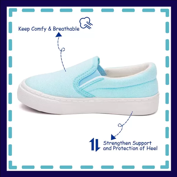 imageToandon Toddler Kids Girls Sparkle Slip On Walking Shoes Age 210Glitter Blue