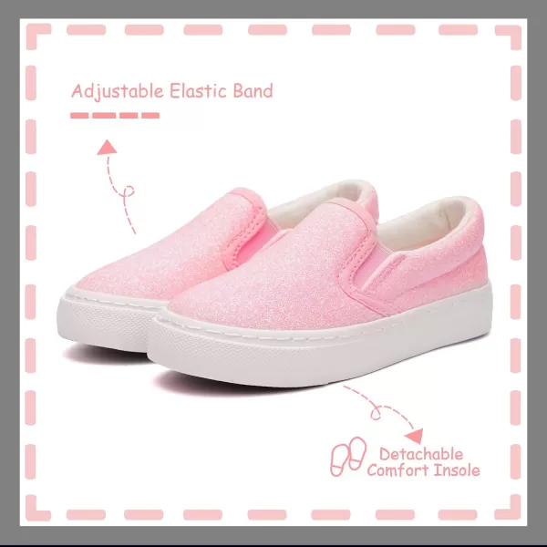 imageToandon Toddler Kids Girls Sparkle Slip On Walking Shoes Age 210Glitter Pink
