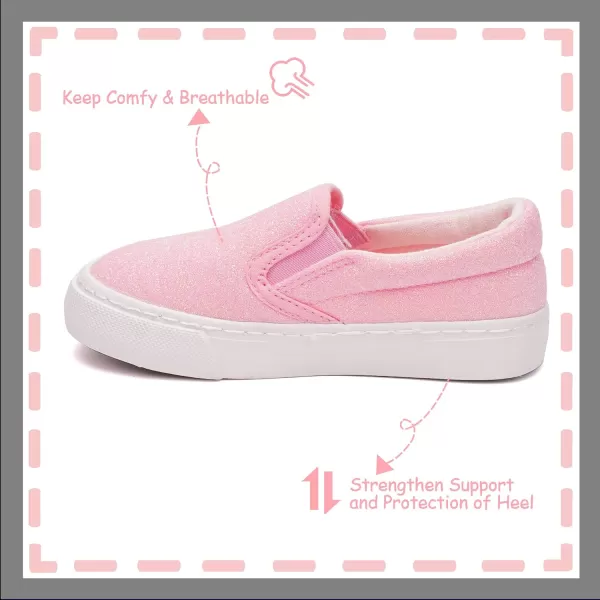 imageToandon Toddler Kids Girls Sparkle Slip On Walking Shoes Age 210Glitter Pink