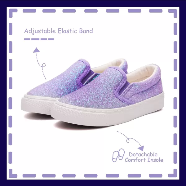 imageToandon Toddler Kids Girls Sparkle Slip On Walking Shoes Age 210Glitter Purple