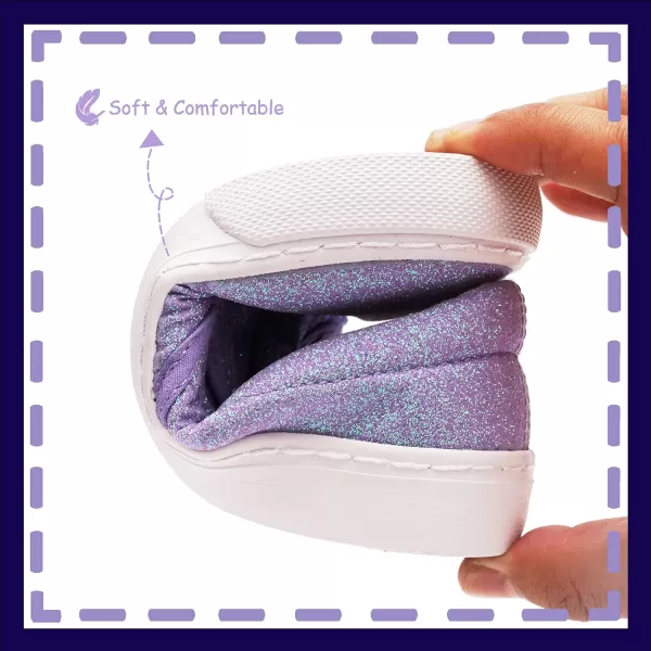 imageToandon Toddler Kids Girls Sparkle Slip On Walking Shoes Age 210Glitter Purple