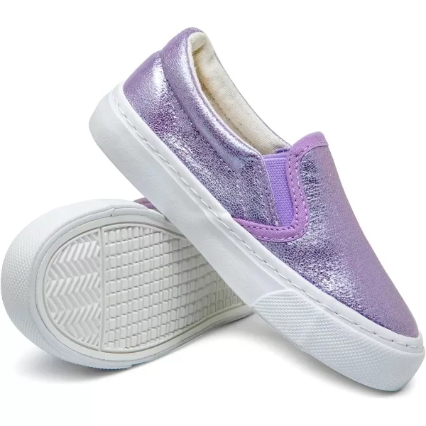 imageToandon Toddler Kids Girls Sparkle Slip On Walking Shoes Age 210Sparkle Pearl Purple