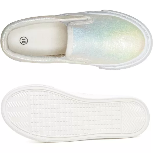 imageToandon Toddler Kids Girls Sparkle Slip On Walking Shoes Age 210Sparkle Pearl White