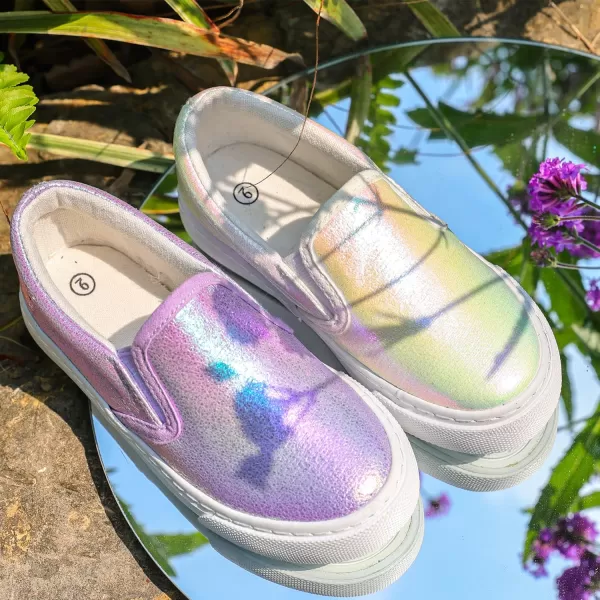 imageToandon Toddler Kids Girls Sparkle Slip On Walking Shoes Age 210Sparkle Pearl White