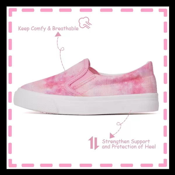 imageToandon Toddler Kids Girls Sparkle Slip On Walking Shoes Age 210Tiedye Pink