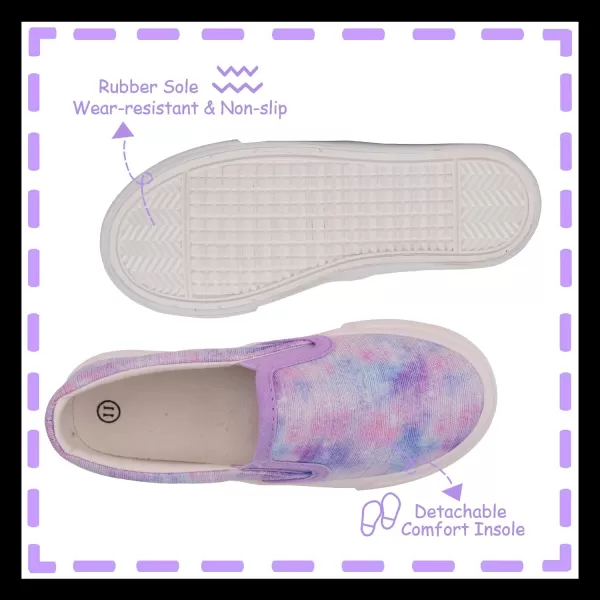 imageToandon Toddler Kids Girls Sparkle Slip On Walking Shoes Age 210Tiedye Purple