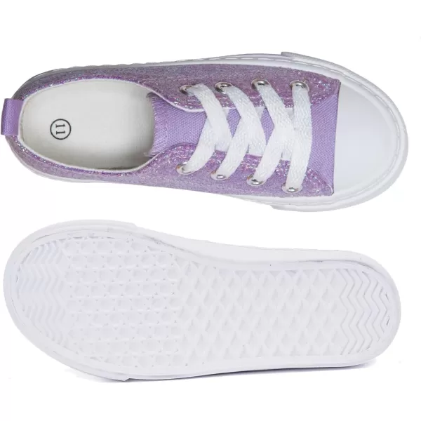 imageToandonToddler Kids Sneakers Sparkle Fashion Glitter Sequins Canvas ShoesGlitter Purple