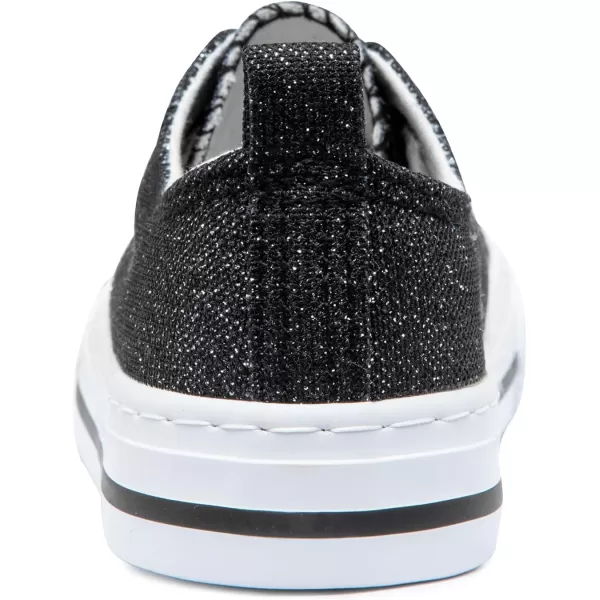 imageToandonToddler Kids Sneakers Sparkle Fashion Glitter Sequins Canvas ShoesGlitterblack