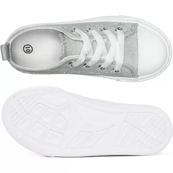 imageToandonToddler Kids Sneakers Sparkle Fashion Glitter Sequins Canvas ShoesGlittergrey