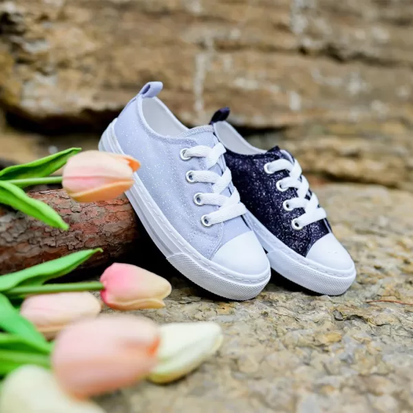 imageToandonToddler Kids Sneakers Sparkle Fashion Glitter Sequins Canvas ShoesGlittergrey