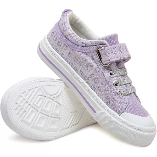 imageToandonToddler Kids Sneakers Sparkle Fashion Glitter Sequins Canvas ShoesPurple Leopard