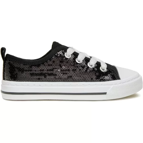 imageToandonToddler Kids Sneakers Sparkle Fashion Glitter Sequins Canvas ShoesSequins Black