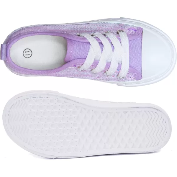 imageToandonToddler Kids Sneakers Sparkle Fashion Glitter Sequins Canvas ShoesSequins Purple