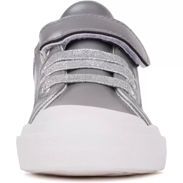 imageToandonToddler Kids Sneakers Sparkle Fashion Glitter Sequins Canvas ShoesSilver Grey