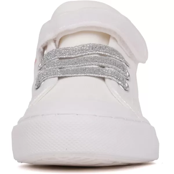 imageToandonToddler Kids Sneakers Sparkle Fashion Glitter Sequins Canvas ShoesWhite Pink Star