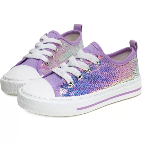 imageToandonToddler Kids Sneakers Sparkle Fashion Glitter Sequins Canvas ShoesSequins Purple