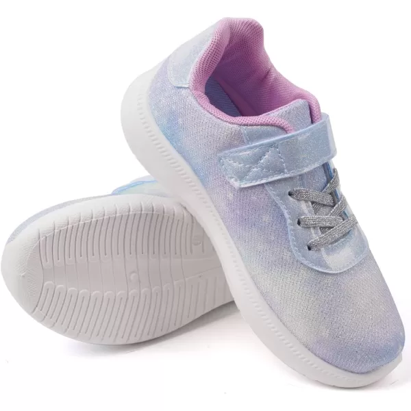 imageToandon Girls Boys Kids Lightwight Breathable Athletic Sport SneakersGlitter Blue Mesh