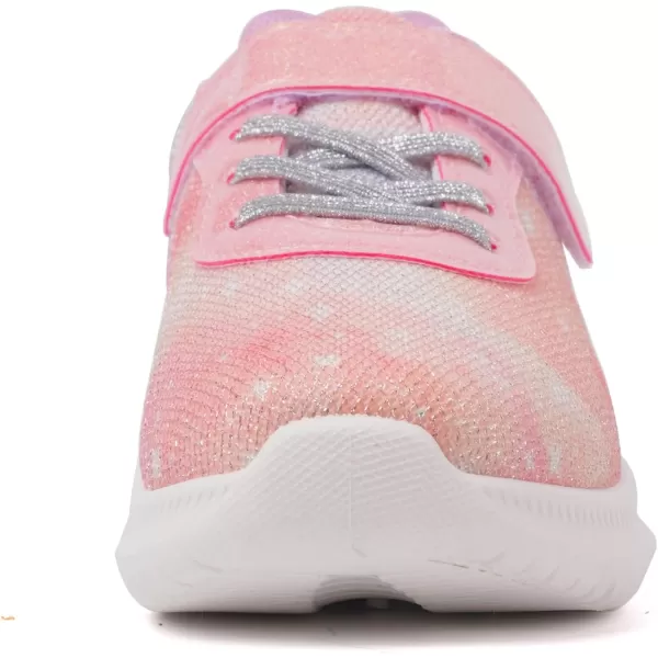 imageToandon Girls Boys Kids Lightwight Breathable Athletic Sport SneakersGlitter Pink Mesh