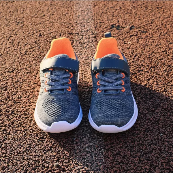 imageToandon Girls Boys Kids Lightwight Breathable Athletic Sport SneakersGrey