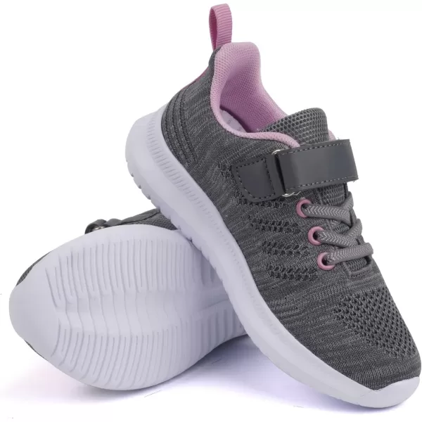 imageToandon Girls Boys Kids Lightwight Breathable Athletic Sport SneakersGrey Purple