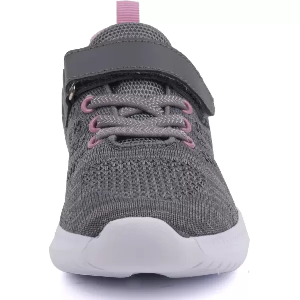 imageToandon Girls Boys Kids Lightwight Breathable Athletic Sport SneakersGrey Purple