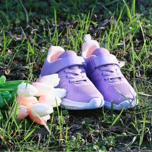 imageToandon Girls Boys Kids Lightwight Breathable Athletic Sport SneakersPurple