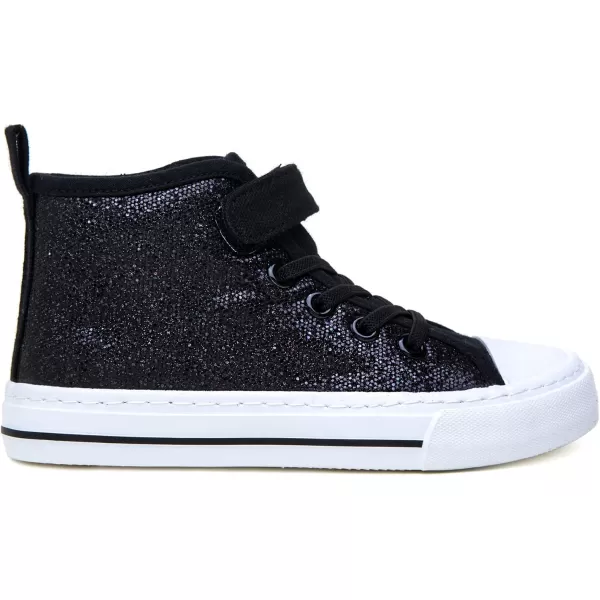 imageToandon Kids Adorable Fashion High Top Casual Canvas SneakersBlack