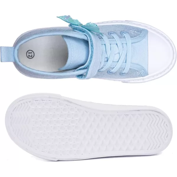 imageToandon Kids Adorable Fashion High Top Casual Canvas SneakersBlue Glitter