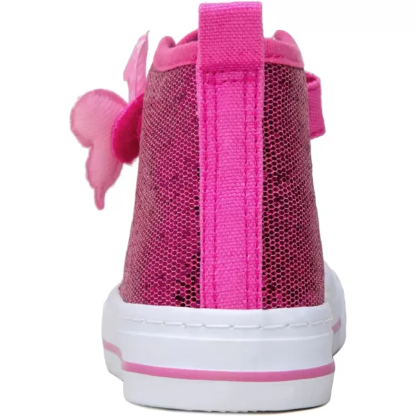 imageToandon Kids Adorable Fashion High Top Casual Canvas SneakersGlitter Pink