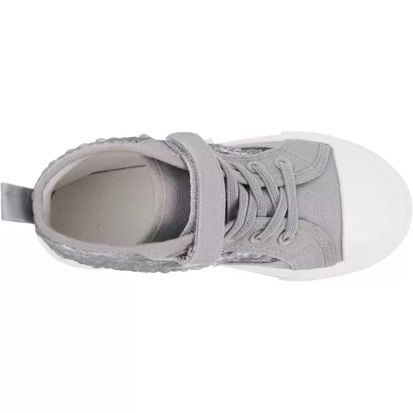 imageToandon Kids Adorable Fashion High Top Casual Canvas SneakersGrey Sequins