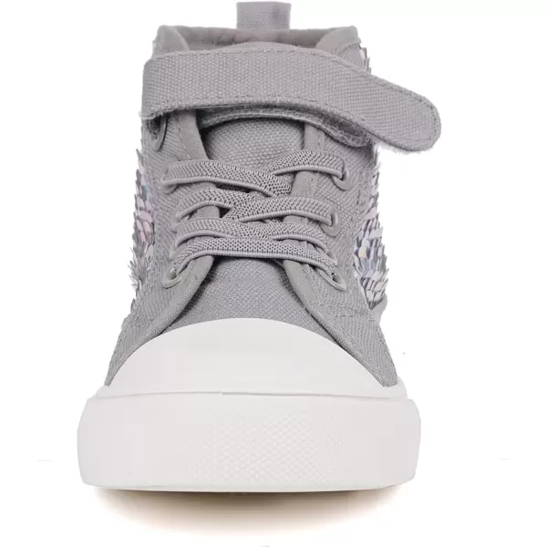 imageToandon Kids Adorable Fashion High Top Casual Canvas SneakersGrey Sequins