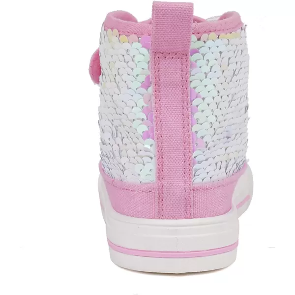 imageToandon Kids Adorable Fashion High Top Casual Canvas SneakersLight Pink