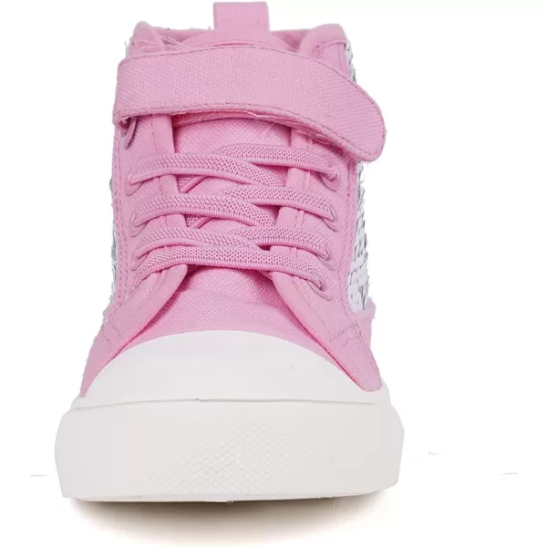 imageToandon Kids Adorable Fashion High Top Casual Canvas SneakersLight Pink