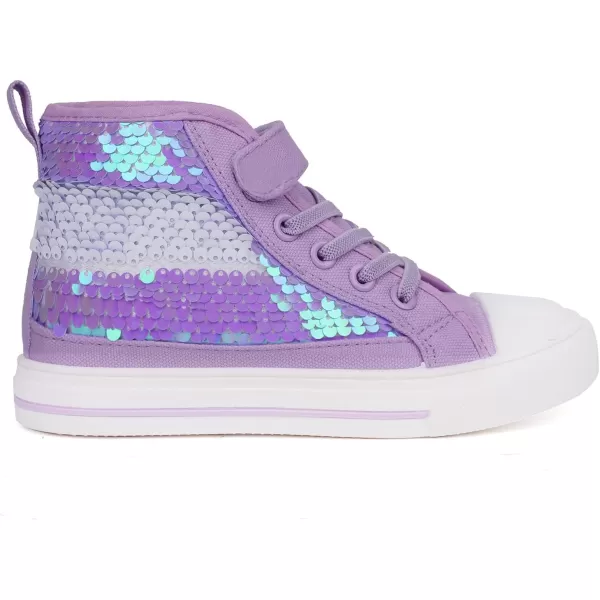 imageToandon Kids Adorable Fashion High Top Casual Canvas SneakersLight Purple