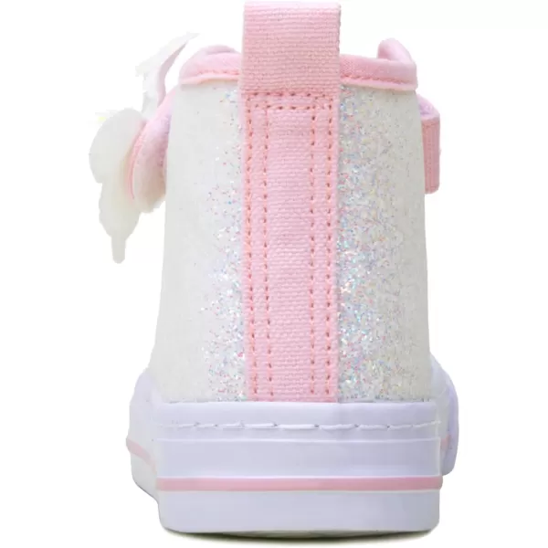 imageToandon Kids Adorable Fashion High Top Casual Canvas SneakersPink Butterfly