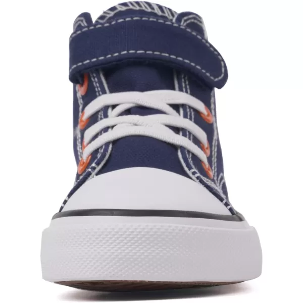 imageToandon Kids Adorable Fashion High Top Casual Canvas SneakersShark Fin Navy