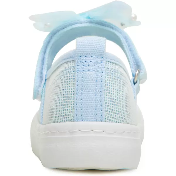 imageToandon Toddler Girls Sparkle Glitter Flats Sneakers Age 310Glitter Blue Bowknot