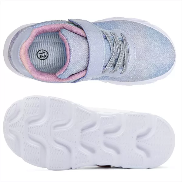 imageToandon Toddler Kids Sparkle Breathable Lightweight Sneakers Light Up by StepGlitter Blue